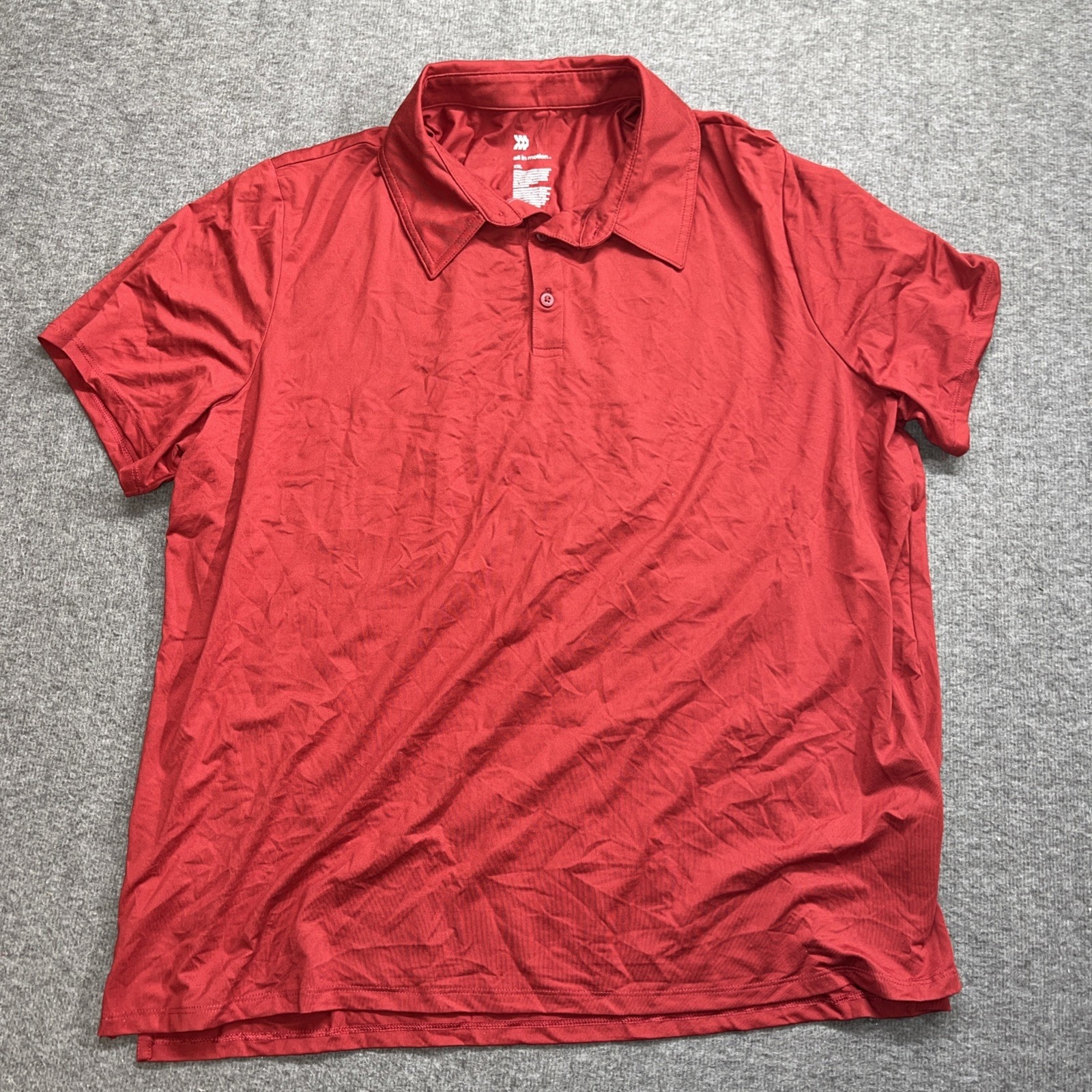 All In Motion Men's Red Polo Shirt Sleeve Size Xxl Red